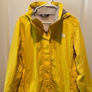 The North Face Yellow Polka Dot Rain Jacket